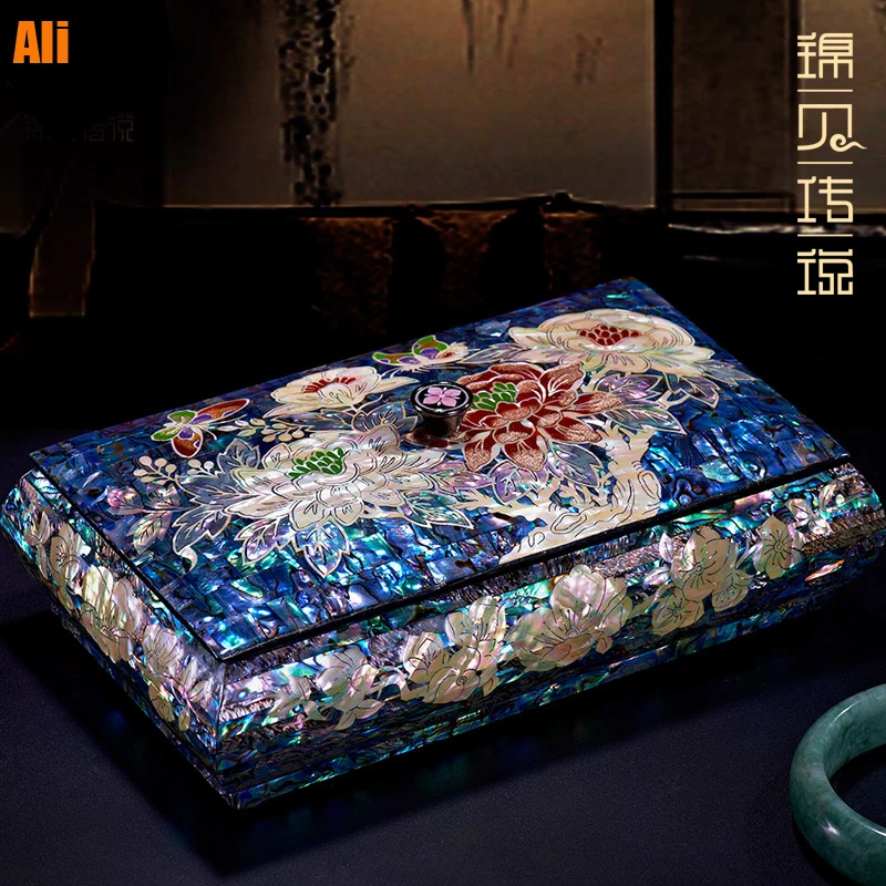 

Украшения для матери жемчуга деревянная ретро принцесса Европейский стиль ручное ожерелье браслет коробка свадебный подарок ящик Органай...