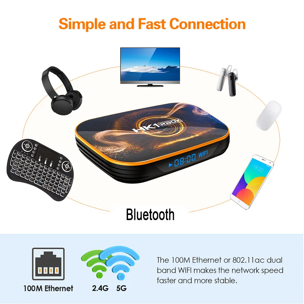 2020 Новый HK1 RBOX R1 Smart TV Box Android 10 BOX 4K медиаплеер 4 Гб 128 Rockchip RK3318 USB3.0 VS H96 Max