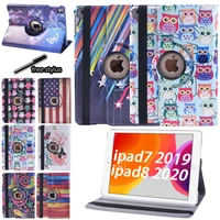 360 degree rotating tablet case for apple ipad 7th gen8th gen10 2 inchair 3pro 10 5 inch leather stand cover case stylus