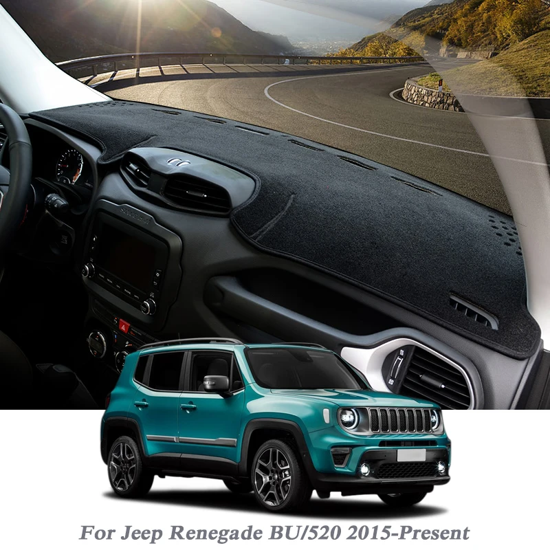 

Car Styling Dashboard Avoid Light Pad Instrument Platform Cover Mat Rose For Jeep Renegade BU/520 2015-Present LHD&RHD Anti-Dust