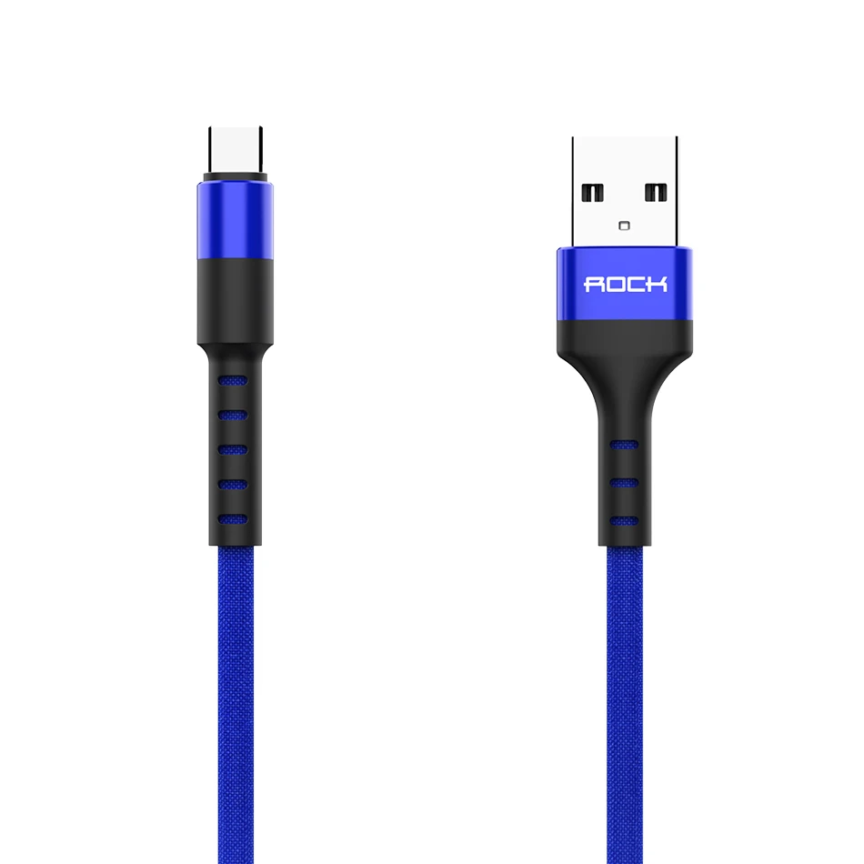 ROCK USB кабель 3A Быстрая зарядка USB кабель для передачи данных Xiaomi Redmi Note 7 QC 3,0 type-C провод для мобильного телефона samsung S10 - Цвет: Синий