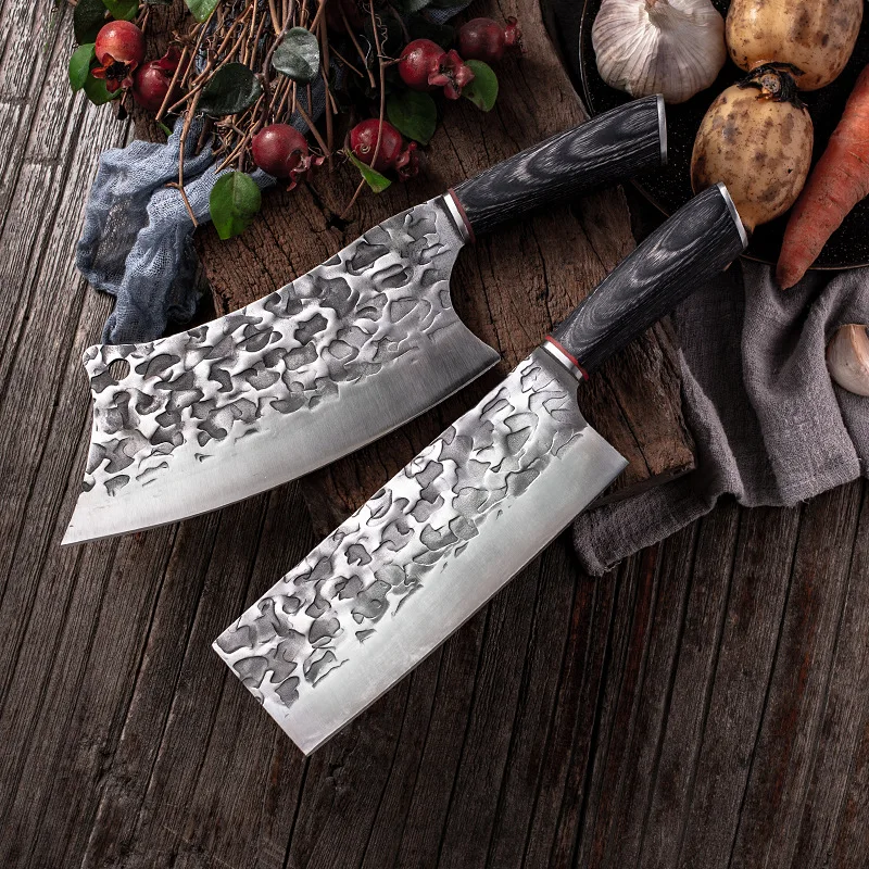 

Household Hammered Forged 5CR15steel Chef's Knife Meat Cutting Kitchen Knife Sliced Kitchen Knife Chinese Kitchen Knives