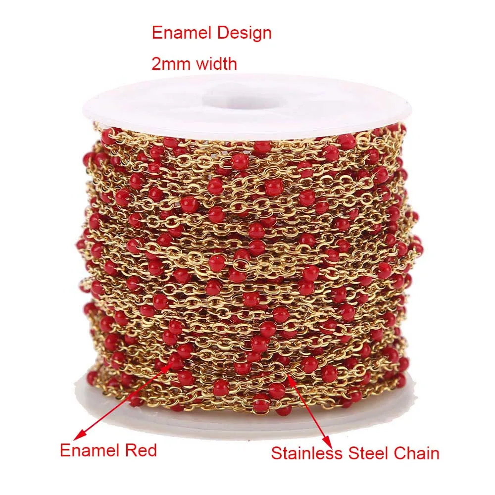 Gold Enamel Red 1 метр ручной работы 3,5 мм Abacus стеклянные бусины золотые цепи для ожерелья браслеты ножной браслет Изготовление DIY ювелирных изделий - Цвет: Gold Enamel Red