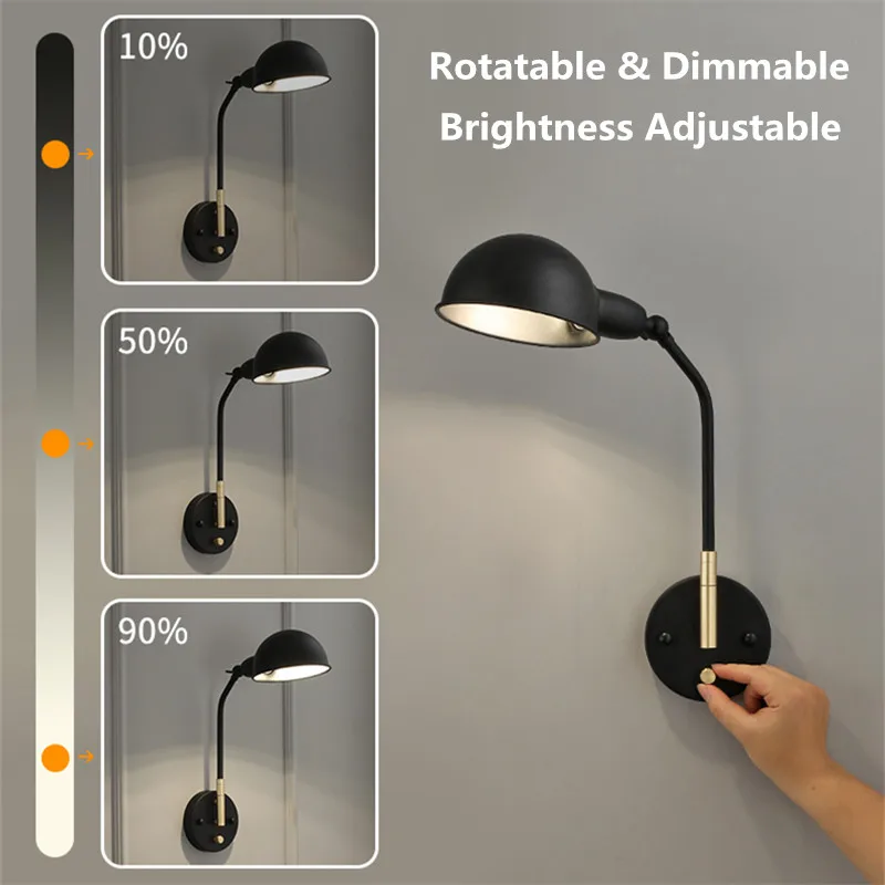 (Бесплатная Светодиодная лампа) современная настенная лампа с регулируемой