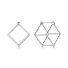 Серьги 2021 тренд из серебра 925 с покрытием из родия, вставка: фианит. Бесплатная доставка с ювелирной фабрики в России