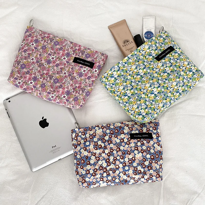 

Retro Floral Cosmetic Bag Japan Style Small Bag Women Make Up Organizer Bags Cotton Fabric Travel Toiletry Pouch Beauty Case