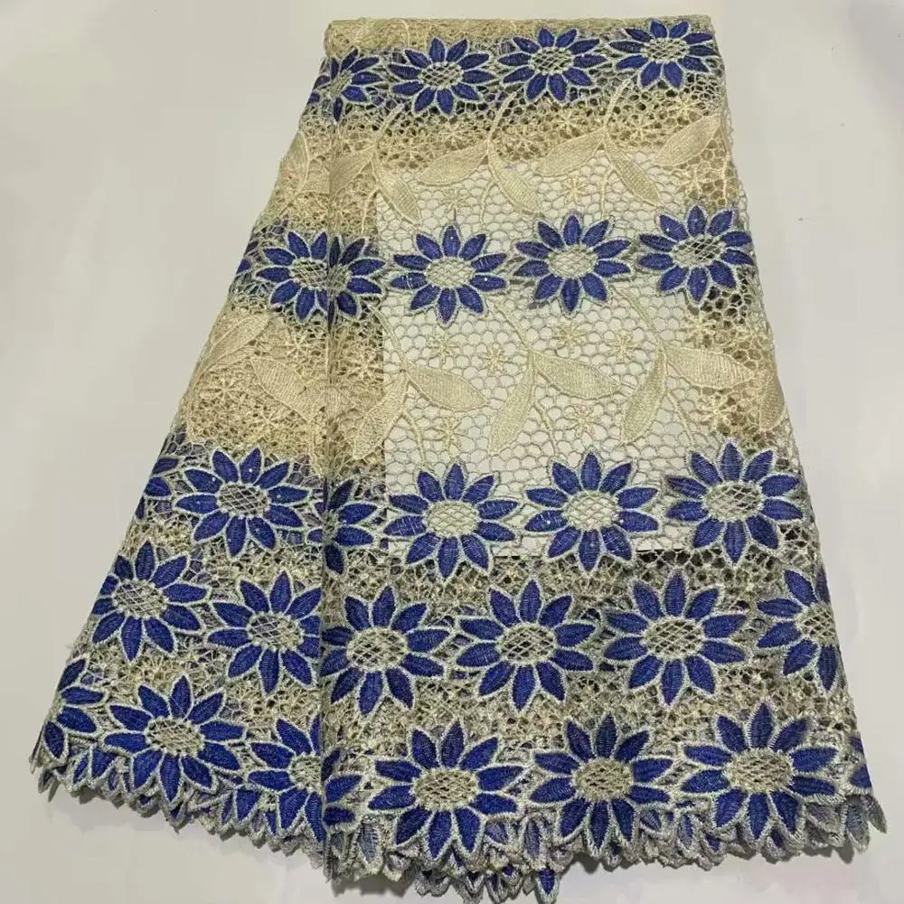

Хорошее качество двухцветная Водорастворимая кружевная Ткань 5 ярдов химическая гипюровая кружевная ткань 2020 шнур кружева для платья DFMAY234