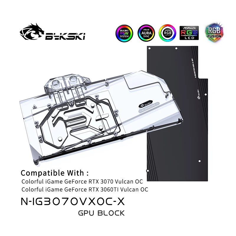 

Bykski GPU Water Block N-IG3070VXOC-X ,For Colorful RTX 3060TI /3070 Ti Vulcan Neptune GPU Card,Radiator Water Cooling Liquid