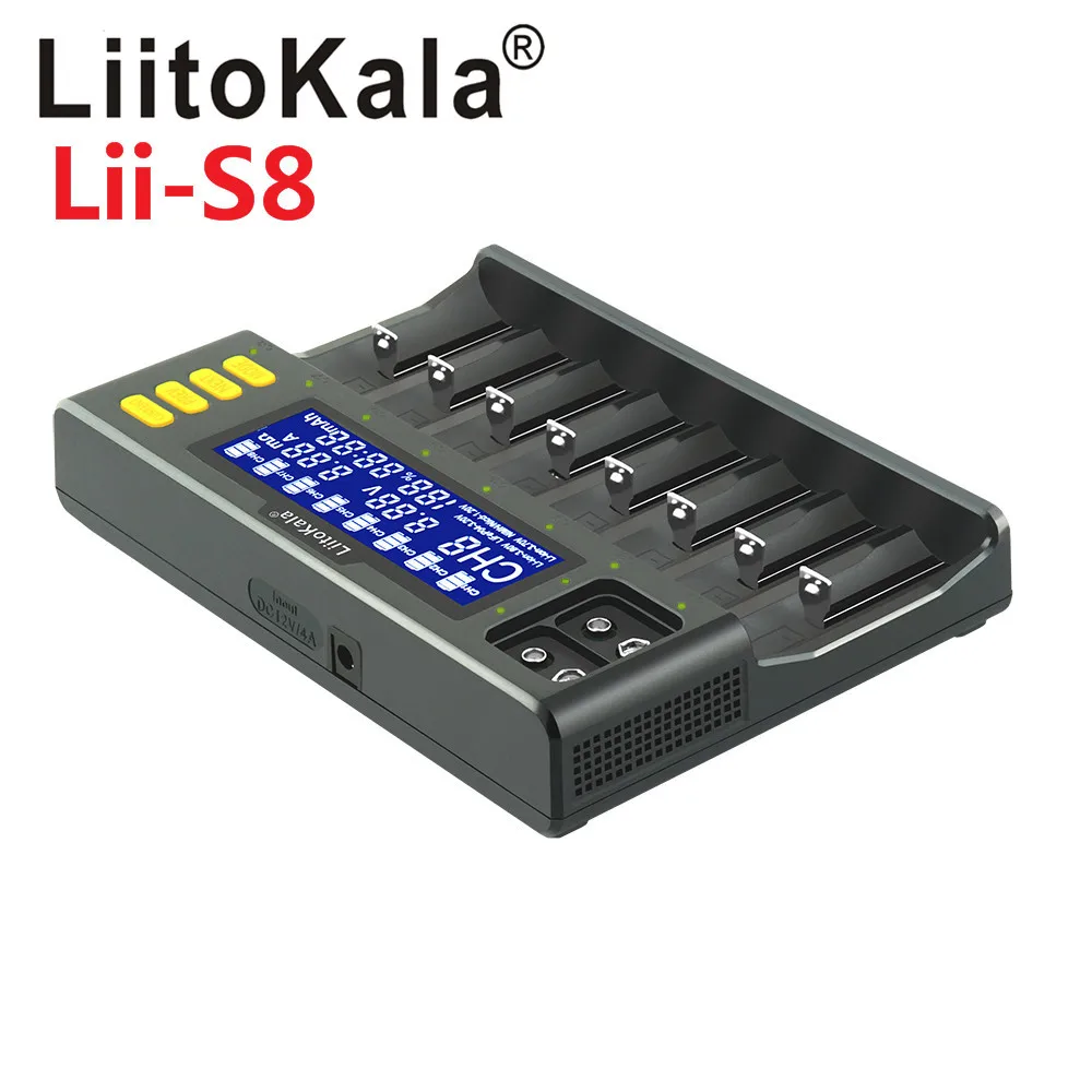 liitokala lii s8 lii pd4 rechargeable battery charger for car 18650 26650 21700 26700 18350 lifepo4 aa aaa lithium litokala unit free global shipping