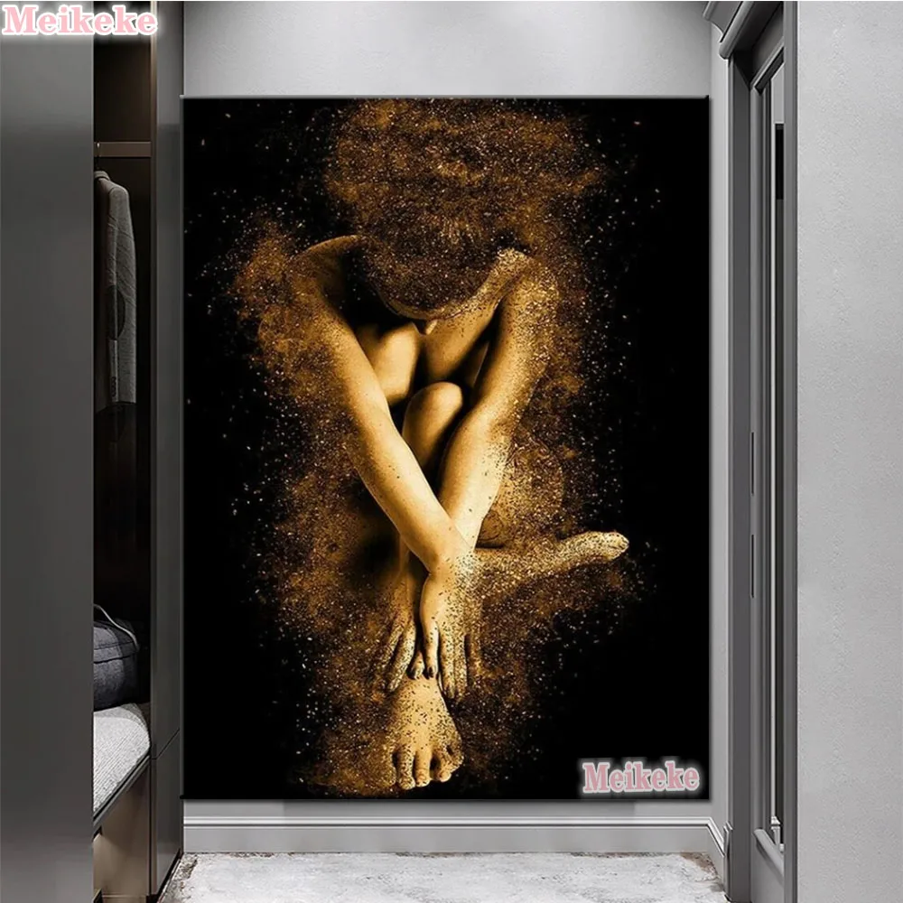 

Abstract 5d DIY Diamond Painting Full Drill Square Golden Nude Woman Wall Art Diamont Painting Mosaic Embroidery Cross Stitch