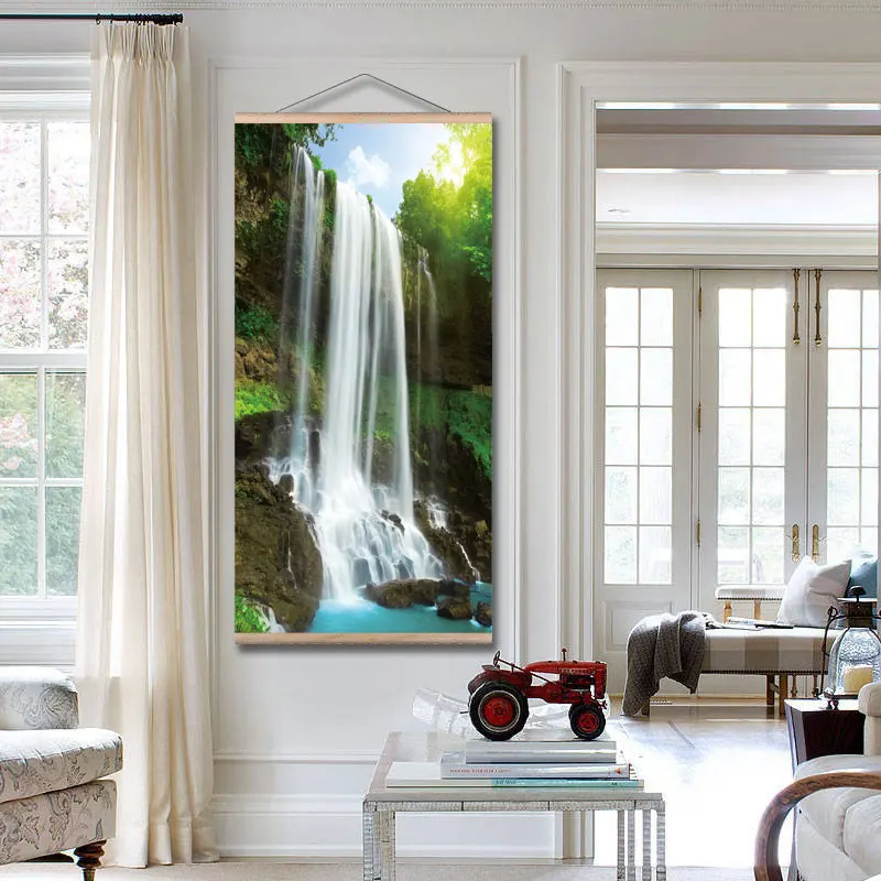 

Скандинавский пейзаж для путешествий, холст, живопись, гора, водопад, холст, художественные плакаты, печать, картина, декоративные картины н...