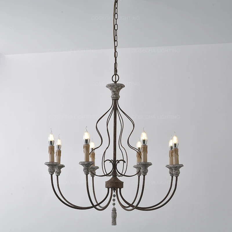 Ретро деревенская люстра антикварный светильник для спальни подвесной из дерева