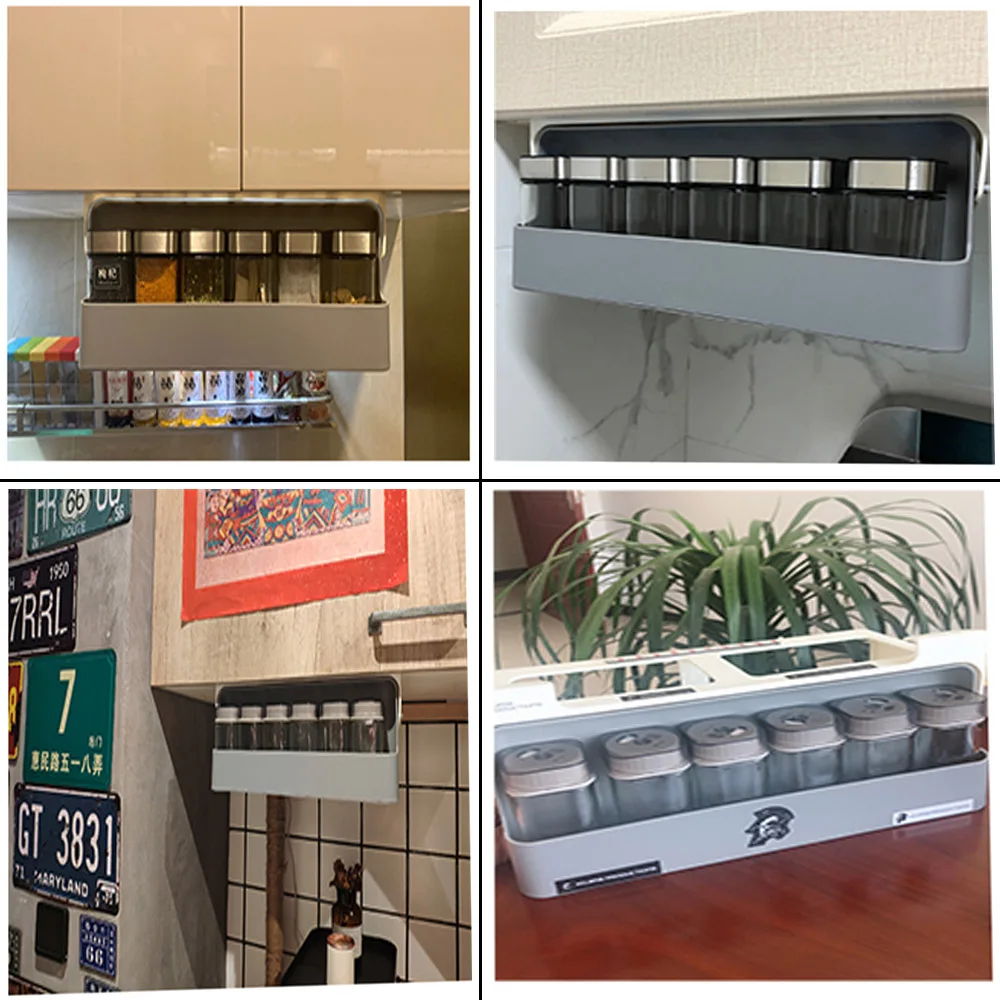 Под полка органайзер для специй бутылочки приправ стеллаж хранения шкафчик