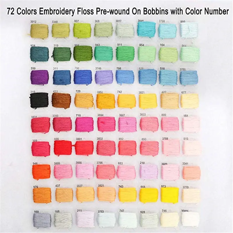 72 цвета шелковые вышивальные нити набор с коробкой для хранения Набор вышивки