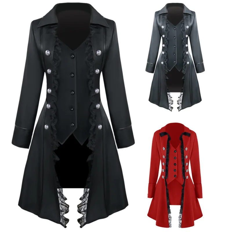 Женский винтажный пиджак-фрак Edwardian в стиле стимпанк готика викторианская