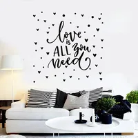 Inspiring Quote Love Is All You Need Phrase Wall Stickers For Bedroom Little Heart Vinyl Wall Decal Decor Living Room W416