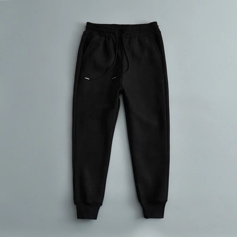 

Cnmyou Autumn and winter white sweatpants women's fleece-lined thick casual pants