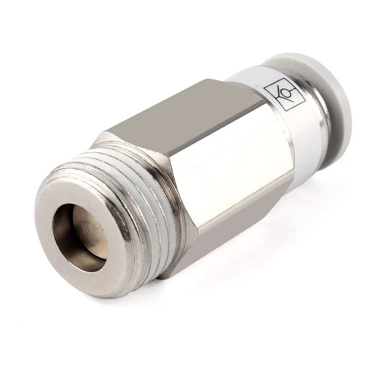 

1/8" 1/4" 3/8" 1/2" BSP Male One Way Pneumatic Check Valve Non-return Valve Quick Fitting Connector Tube OD 4mm 6mm 8mm 10mm 12m