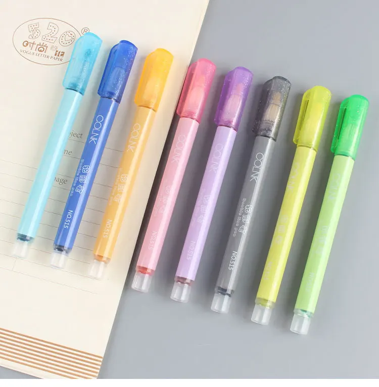 

8 Double-line Contour Pens Students Draw Outline Pen with Hand Ledger 8 Color Set of Fluorescent Two-color Marker Pen