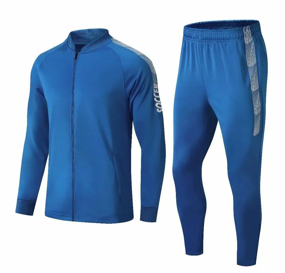 blue Новинка, спортивный костюм, спортивная одежда, тренировочный комплект для взрослых и детей, футбольные комплекты, теплые куртки и штаны, спортивные костюмы с длинным рукавом - Цвет: blue