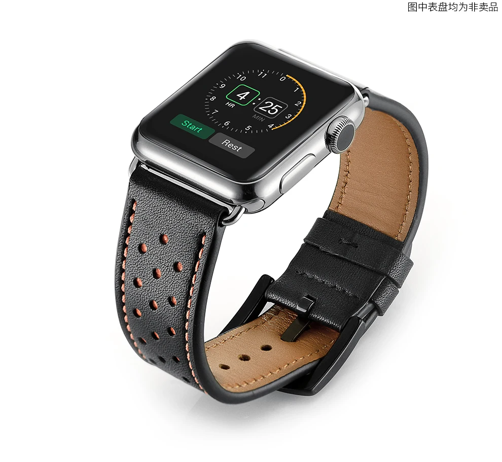 Ремешок кожаный для Apple watch band 44 мм 40 первый слой iWatch Band 42 38 браслет apple 4 5 3 2