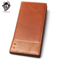 men wallet oil wax cowhide genuine leather long wallets mens vintage card holder top quality retro short purse