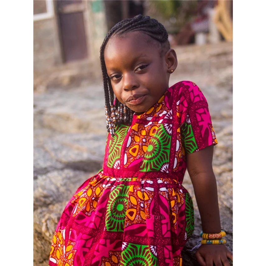 Модная детская одежда в африканском стиле Новинка 2020 года Платье для маленьких
