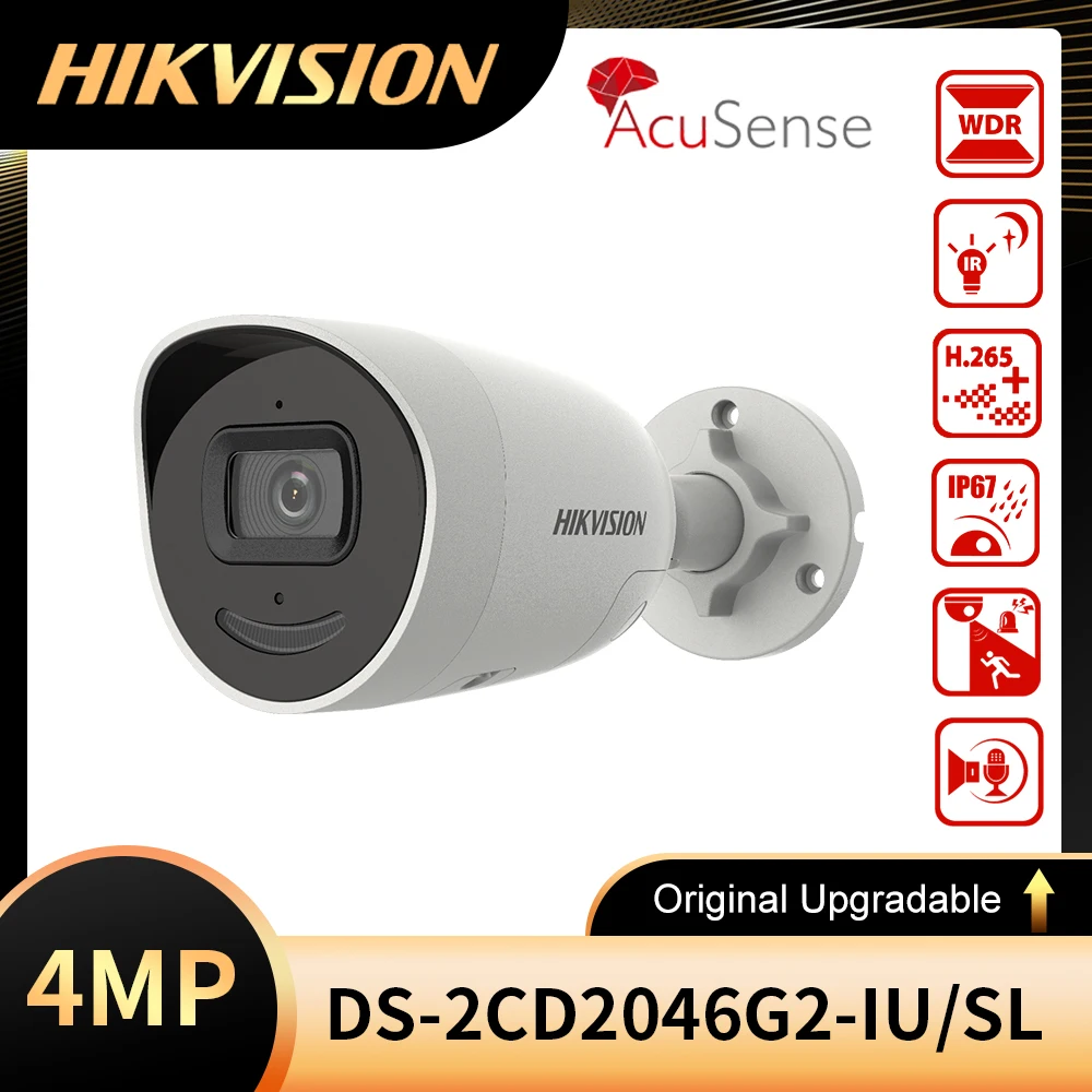 

Original Hikvision English DS-2CD2046G2-IU/SL 4 MP AcuSense Strobe Light and Audible Warning Fixed Bullet Network Camera