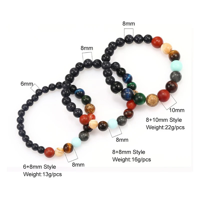 Pulsera de Sistema Solar hechos a mano nuevos pulseras cuentas piedra natural del Universe galaxia los взрослые | Украшения и