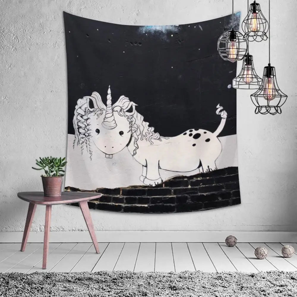 Гобелен с изображением фламинго оленя птицы единорога хиппи мандалы Настенная