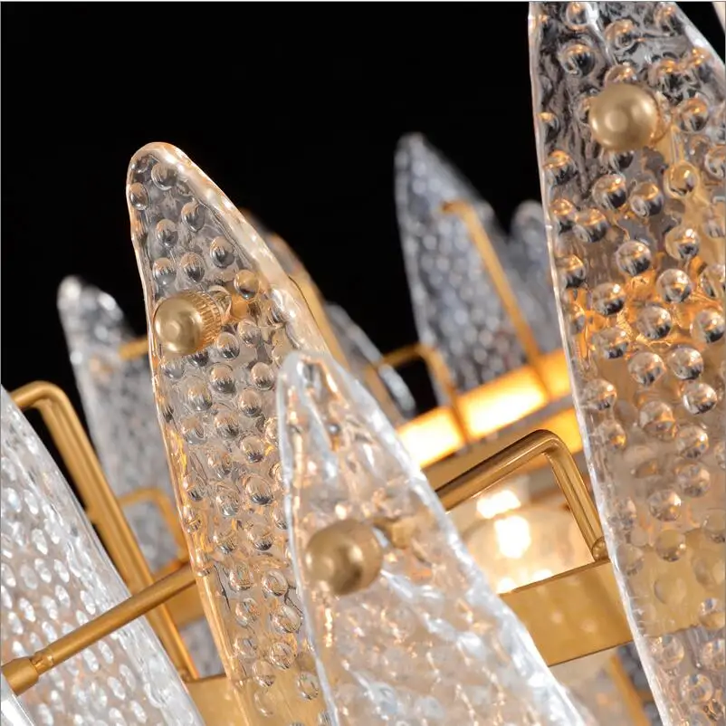 

Post Modern Creative D60cm/D80cm 8/10 lights heads Round gold iron with glass pendant light lamp house home gold suspended lamp