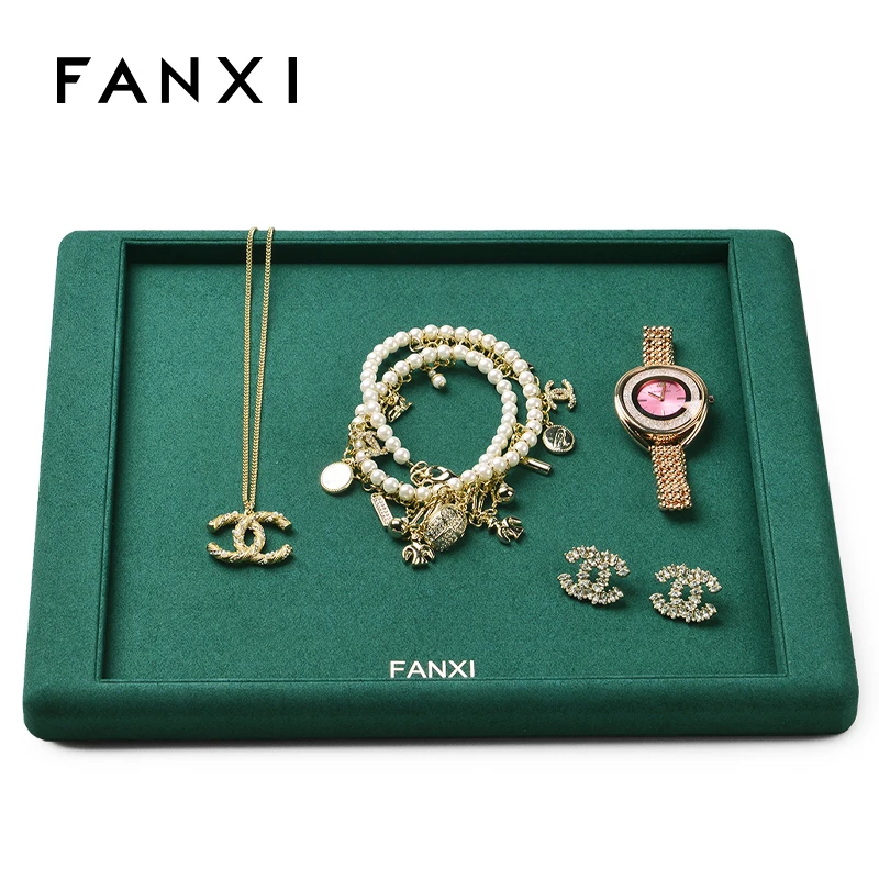 

FANXI New Jewelry Look At The Pallet, Jewelry Storage Display Tray, Display Tray, Microfiber Leather, All-Match