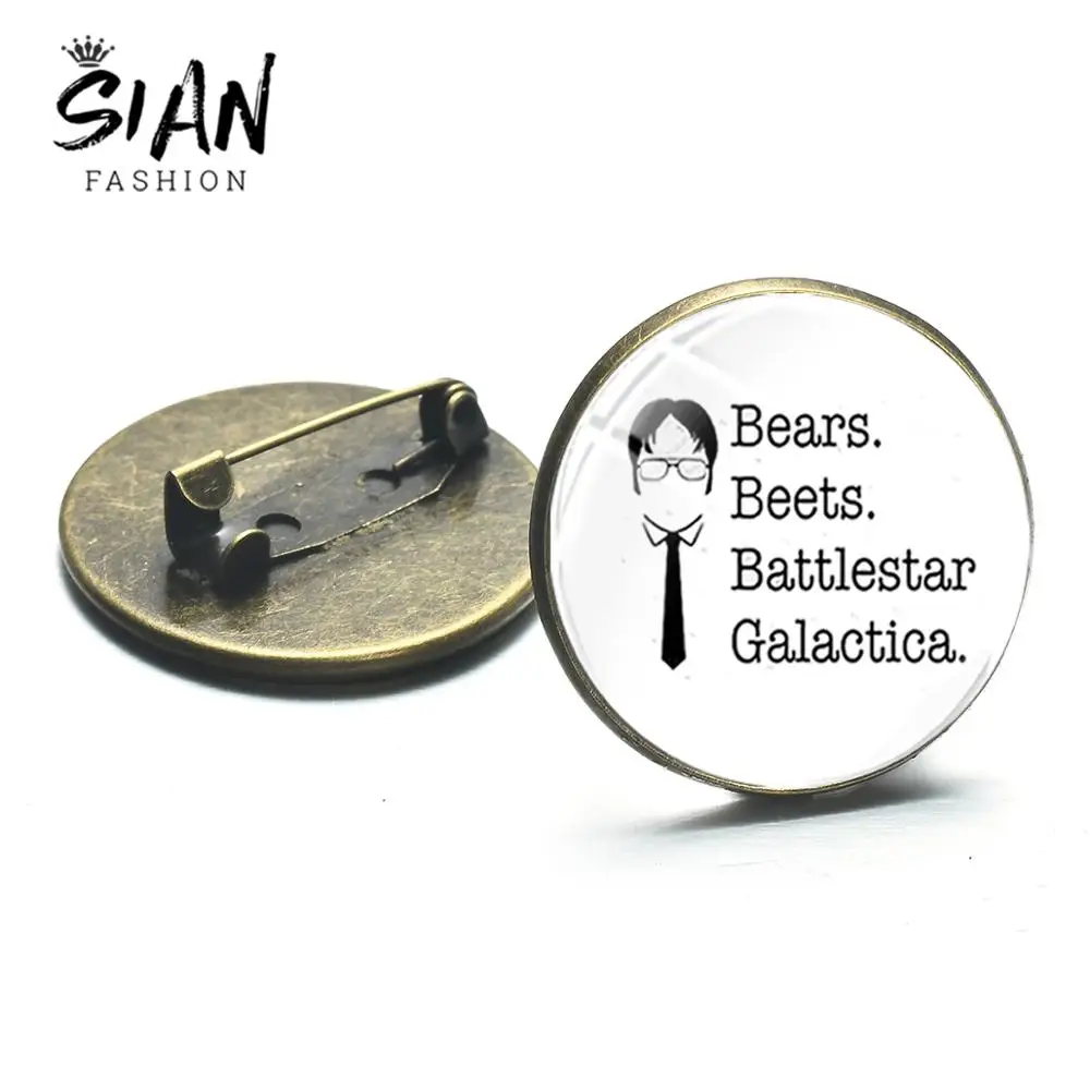 Азиатских в офис ТВ шоу Броши Дуайт Шрут простой принт медведи свекла весело