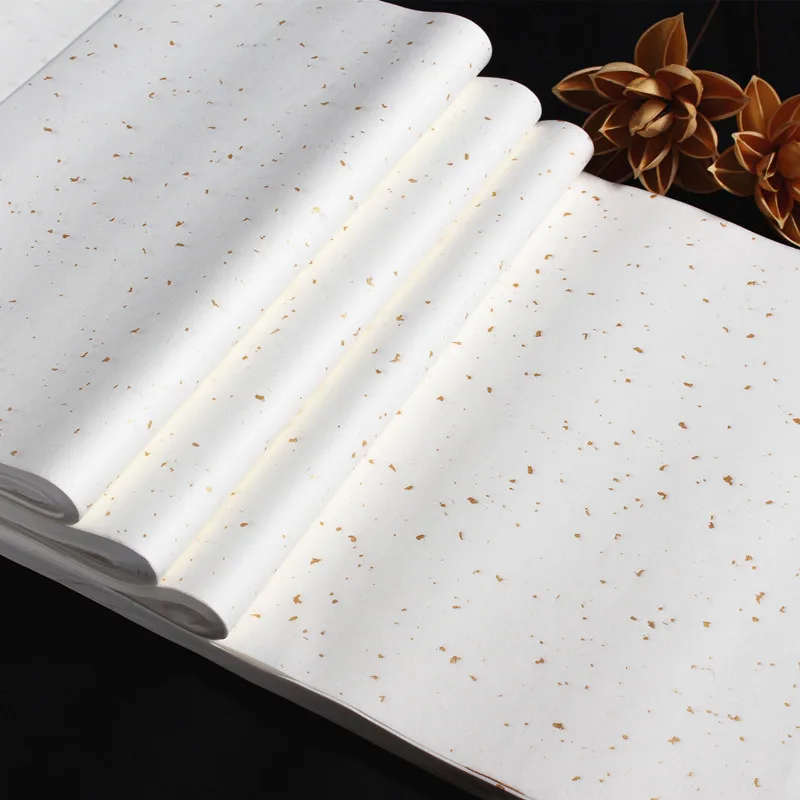 Золотая фольга Xuan бумага китайская ручная работа полу сырая рисовая 10 шт