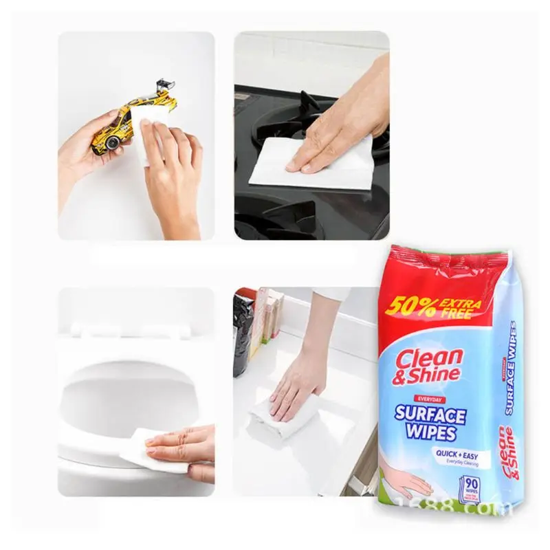 

90 Pcs/Bag Antibacterial Wipes 99.9% Efficient Sterilize Cleaning Wet Wipe Pads