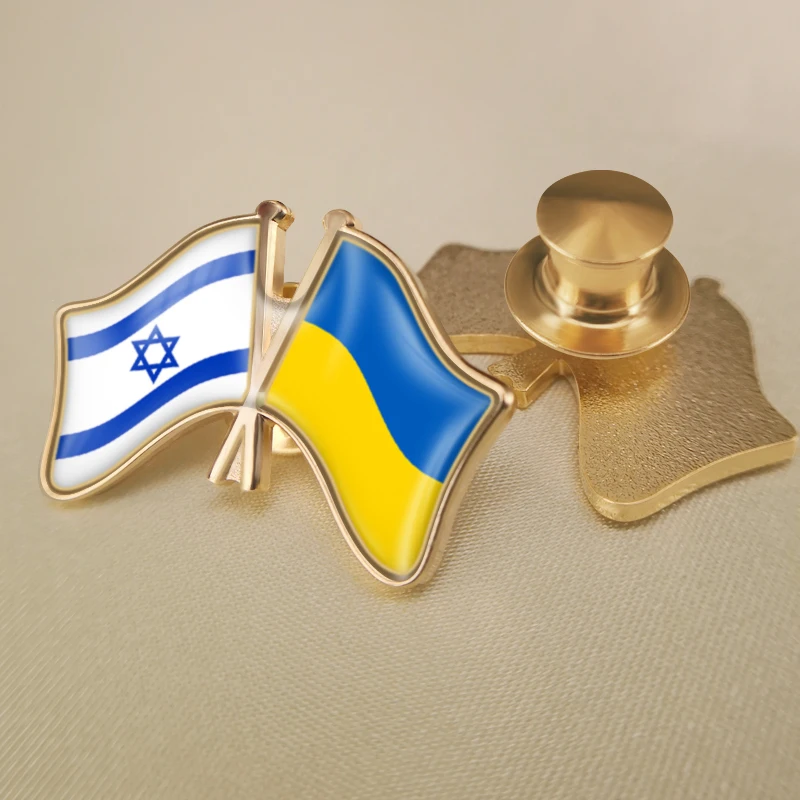 Украина и Израиль перекрестные двойной флаг дружбы значков на булавке брошь