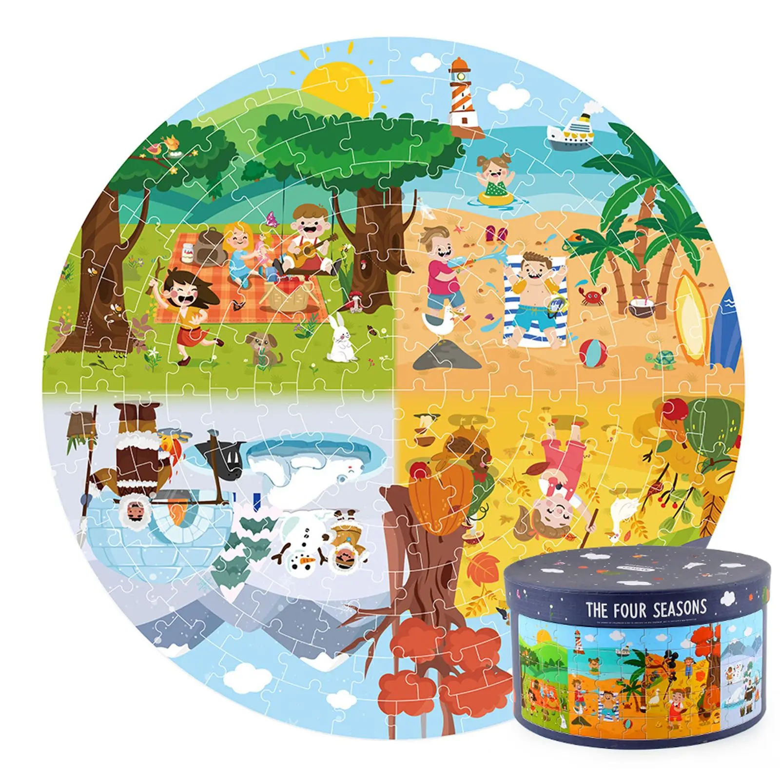 

150pcs Kid Puzzle Educational Toys Children Comfort Puzzle Cartoon Seasonal Theme Puzzles Four Seasons Puzzles Toys For Adults