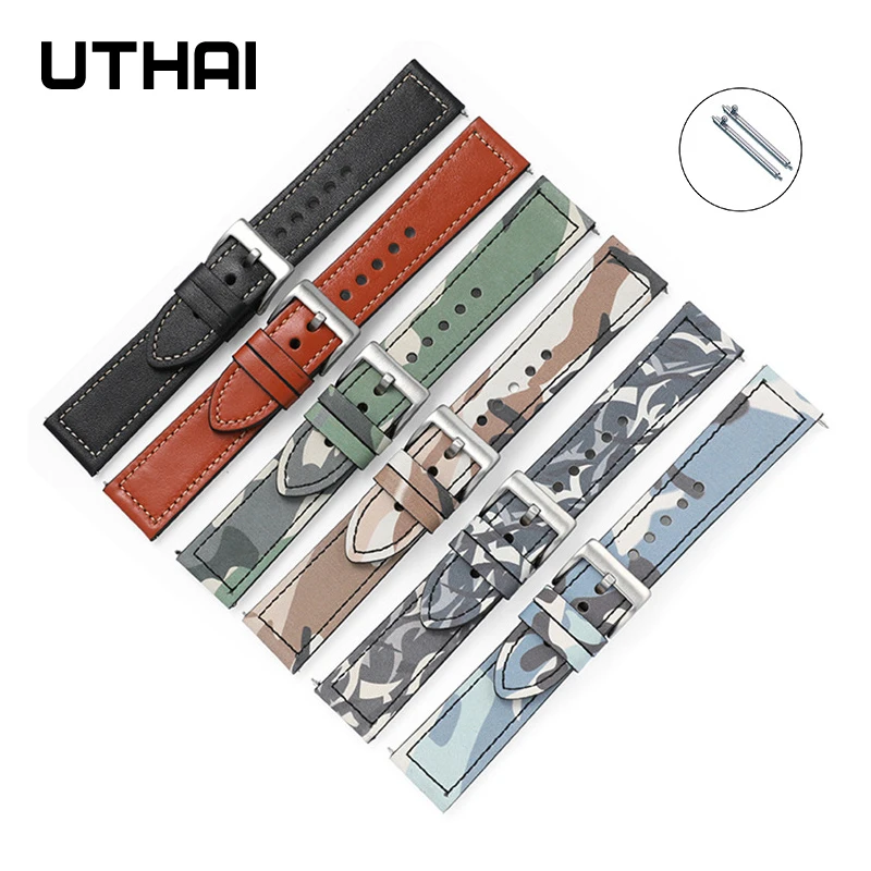 

Watchbands Leather strap Double-sided first layer cowhide strap 22mm 20mm watch band watch accessories Quick switch spring bar