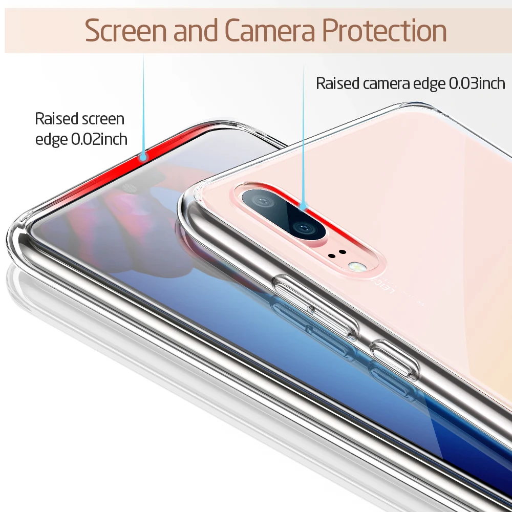ESR полный защитный чехол для Huawei P20 Pro роскошный силиконовый из закаленного стекла