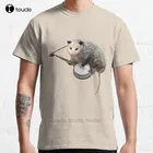 Новая классическая Хлопковая мужская футболка Opossum играющая в банджо