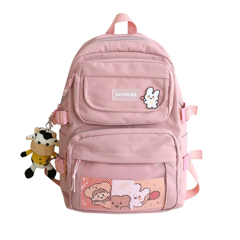 

Schoolbag Female Korean Harajuku Ulzzang High School Junior High School Students Large Capacity Multifunctional Retro Backpack