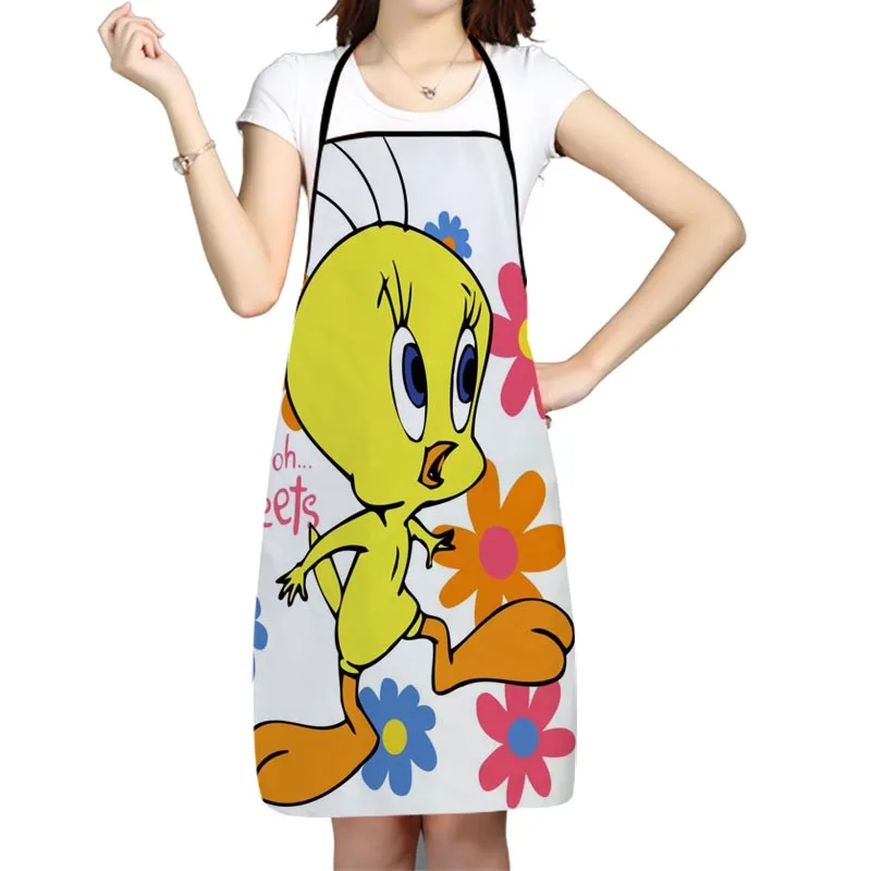 

Kitchen Apron Tweety Bird Cartoon Printed Sleeveless Oxford Fabric Aprons for Men Women Home Cleaning Tools Creative Gifts
