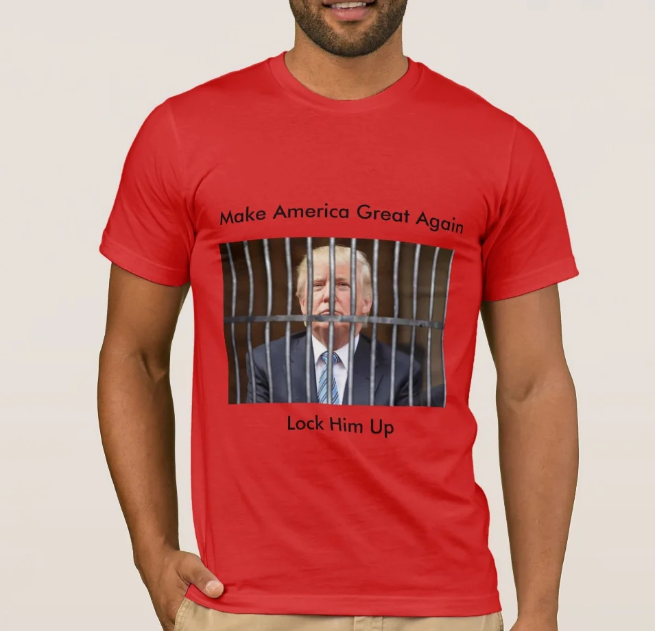 Толстовки с надписью Make America Great Again запереть его Для мужчин футболки рисунками из