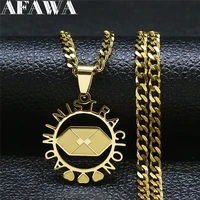 2021 stainless steel administracion heart statement necklace womenmen gold color necklaces jewelry collier acier n8015s02
