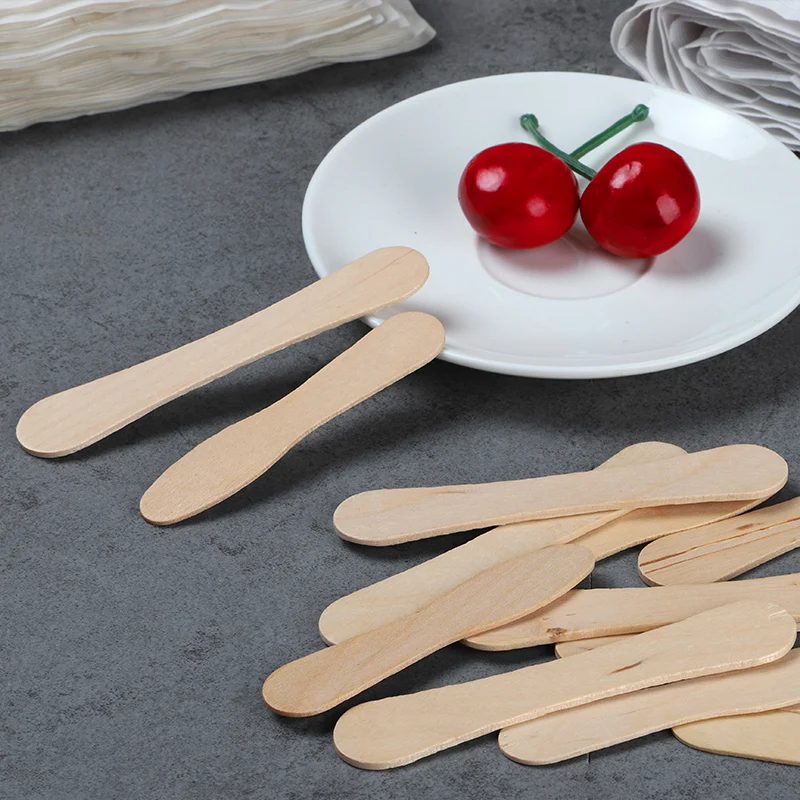 Одноразовая деревянная ложка для мороженого йогурта пирожных крем отдельно