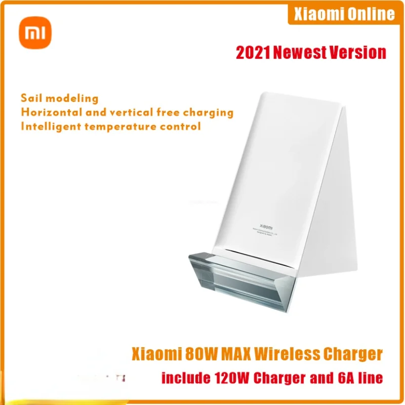 

Беспроводное зарядное устройство Xiaomi MAX, 80 Вт, вертикальный зарядный кабель с функцией контроля температуры, быстрая зарядка для смартфонов...
