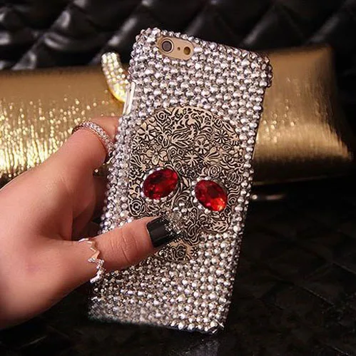 

Skull Phone Case Rhinestone Cover For Huawei Y5 Y6 Y7 Y9 Prime 2017 2018 2019 Honor 7S 7X 7A Pro DIY Diamond Bling Case