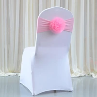 10pcslot goldredwhitepink spandex sash wedding party chair band stretch for chair covers dinner banquet event decoration