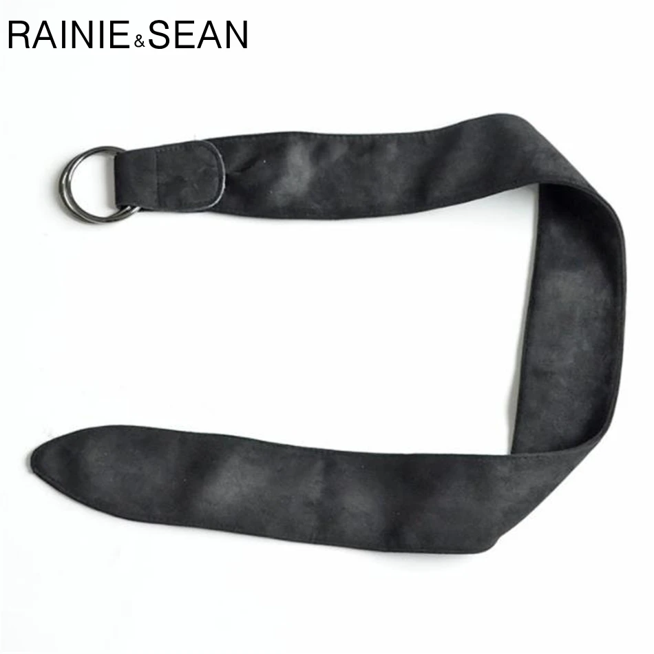 Ремень с пряжкой двойным кольцом RAINIE SEAN Мягкие Замшевые ремни женские широкие