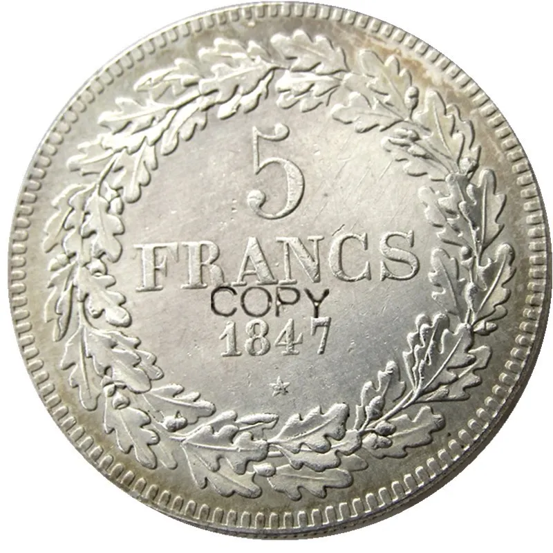 

Belgium 1847 leopold Premier Roi Des Belges 5 Francs Copy Coins